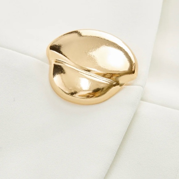 Commense Ivory Mini Dress with Gold Accent - Picture 7 of 8